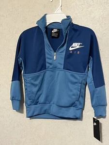 NWT Nike Air Kids 1/4 Zip Track Jacket - Size XS (4) 2 Tone Blue - Picture 1 of 6