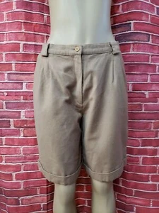 GLAMER MADE IN ITALY PANTALONCINO DONNA PURA LANA TG US14 CAMMELLO TASCHE PIEGHETTATE #CB3 - Foto 1 di 9