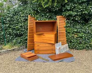 VINTAGE STAPLES LADDERAX MID CENTURY MODULAR SHELVING UNIT - Picture 1 of 10