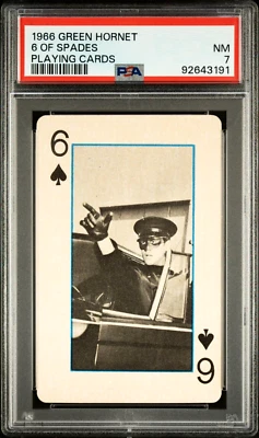 PSA 7 NEAR MINT Bruce Lee KATO 1966 Green Hornet 6 Of Spade Vintage Playing Card - Image 1 of 2
