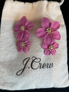 J. Crew Beautiful Pierced Pink Flower Earrings🌸New - Picture 1 of 4