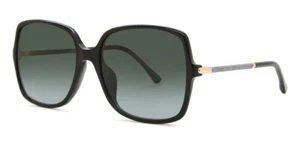 Jimmy Choo Eppie GS Womens Plastic Sunglass 08079O Black 57-18 Italy w Case - Picture 1 of 3
