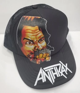 Metallkopf schwarz Death Thrash Farben Gesicht Anthrax Trucker Druckknopflasche verstellbar - Bild 1 von 2