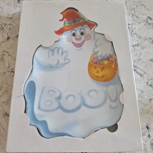 NEW Boo! Ghost Ceramic Candy Dish Plate Platter Sue Dicicco Halloween Decor - Picture 1 of 3