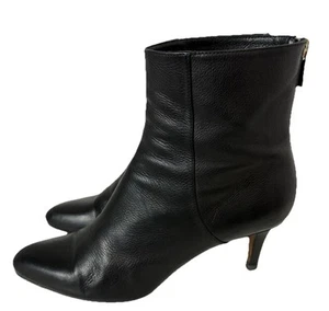 Jimmy Choo Auténtico Cuero Negro Cremallera Trasera Botín Bota Tacón Zapato 36 1/2 EE. UU. 6,5 - Imagen 1 de 13