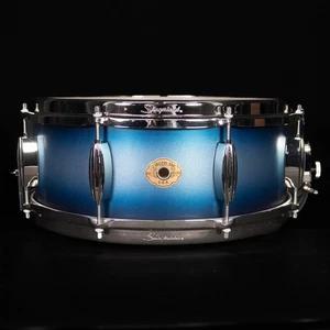Slingerland 14" x 5,5" Radio King Artista Rullante Tamburo, Lacca Blu e Sliver - Foto 1 di 4