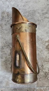 Vintage Brass & Copper Match Holder Coal Shuttle for Fireplace - Picture 1 of 5