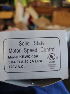 Free Shipping 1 New Fantech WC 15 Vari-Speed 5A Variable Speed Control Kbwc-15k - Picture 1 of 5