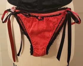 Agent Provocateur Red Black Side Ties- O/S