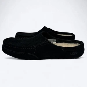 UGG Alamar Wildleder Slipper Schuhe Herren Gr.8 schwarz Lammfell gefüttert Slipper 1006791 - Bild 1 von 15