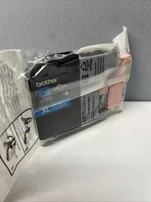 Brother LC103C XL Cyan high yield Ink Cartridge Original New Sealed Ships Free - Image 1 of 4