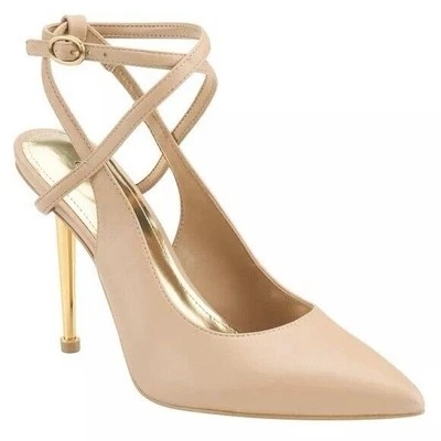 $99 Zapatos de salón Guess Staton2 de cuero sintético tostado para mujer 7,5 medianos nuevos Foto 1 de 4