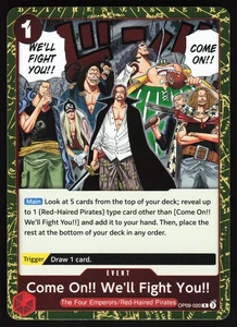 Come On!! We'll Fight You!! OP09-020 One Piece TCG Foil R NM - Picture 1 of 2
