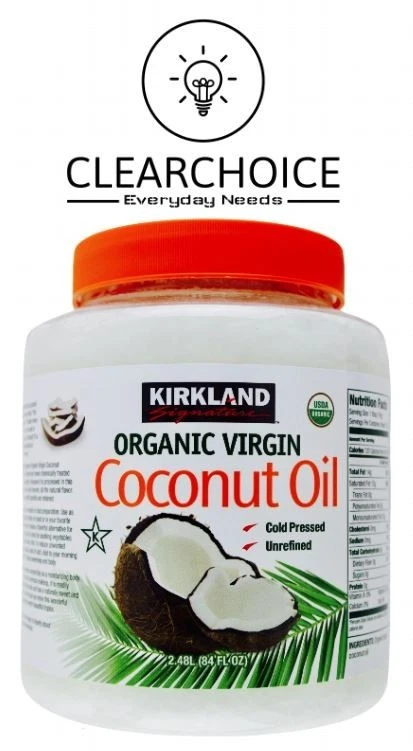 Nuevo aceite de coco Kirkland 100 % orgánico - virgen prensado en frío sin refinar, 84 FL OZ Foto 1 de 4