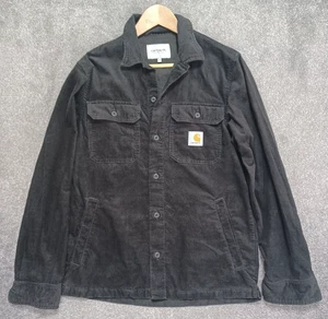 Carhartt WIP Mens Shirt XS Dixon Corduroy Jacket Black Shacket Lined - Picture 1 of 12