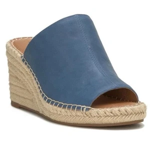 NWT Lucky Brand CABRIAH Wedge Slip On Espadrille Slide ** Blue 6.5M - Picture 1 of 7