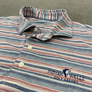 Johnnie-O Poloshirt Herren XL rot weiß blau gestreift Indian Wells Golf Resort - Bild 1 von 9