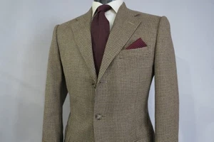 Ermenegildo Zegna 70% Lama 30 wool bold hounds tooth full canvas sport coat 40 R - Picture 1 of 13