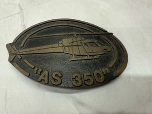 Vintage 70er Jahre "AS 350 Helicopter" Herren Gürtelschnalle, Messing - Bild 1 von 2