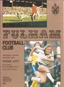 Football Programme - Fulham v Stoke City - Div 2 - 7/10/1978 - Picture 1 of 1