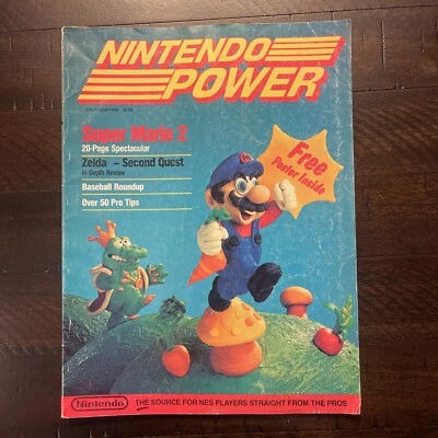 Nintendo Power Edición 1 Julio Agosto 1988 Super Mario Bros 2 W PÓSTER e Insertos Foto 1 de 4