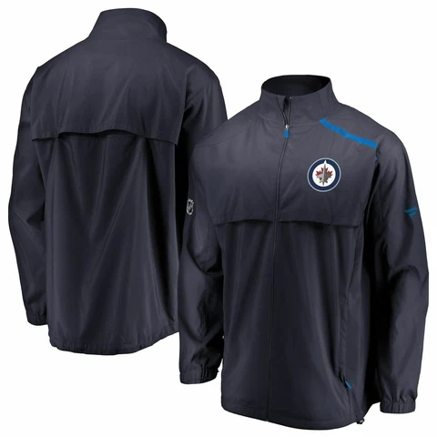 Winnipeg Jets Men's Jacket Full-Zip Fanatics Blue Navy Blue Large Cover
