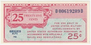 US MPC 25 Cents Series 471 About Uncirculated Condition - Picture 1 of 2