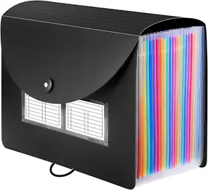 24 Pockets Expanding File Folder with Blank Labels, According File Organizer wit - Picture 1 of 12