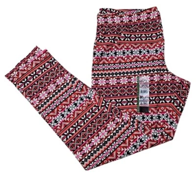 NO LIMITS LEGGINGS TOBILLO NAVIDAD ROJO FAIRISLE XL (15-17) NUEVOS CON ETIQUETAS  Foto 1 de 4