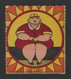 1950's Novel Package Candy Box Card - R722-7 Super Circus Stories - #11 Fat Lady - Picture 1 of 3