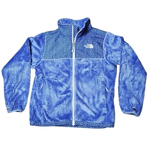 The North Face Girls L 14/16 Denali Fuzzy Jacket With Herringbone Blue - Picture 1 of 9