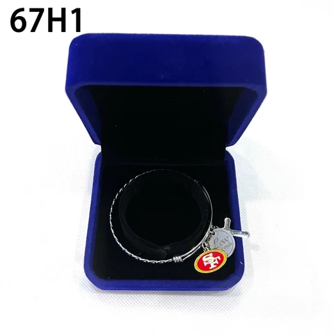 NFL Team Logo San Francisco 49ers 3 CHARM BRACELET - New Cover
