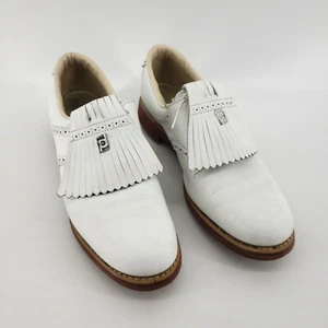 Zapatos de golf Foot Joy vintage de cuero con flecos y borla escocesa para mujer talla 9A 93062 - Imagen 1 de 12