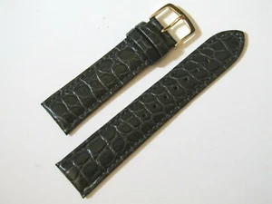 20mm Hadley-Roma Crocodile Embossed Gray Leather Watch Band Strap MS717 - Picture 1 of 3