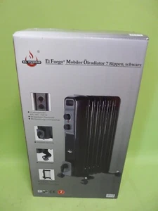 EL FUEGO Mobile Heizung Öl Radiator 7 Rippen, 1500 W, bis 45 m³ 3 Stufen schwarz - Bild 1 von 3