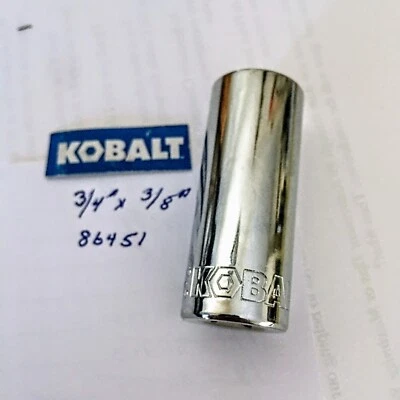 KOBALT  3/4"  x   3/8" DR  DEEP SOCKET   6 Point  #86451 -  Free USA  Shipping - Image 1 of 3