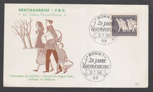 West Germany 1965 FDC Refugees 20 Years Mass Migration Emigres Bonn - Picture 1 of 1