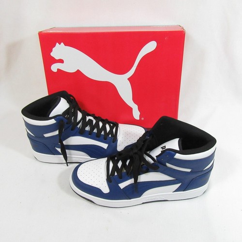 Sneakers alte Puma Rebound Layup Dual uomo taglia 12 blu bianco 389786 01