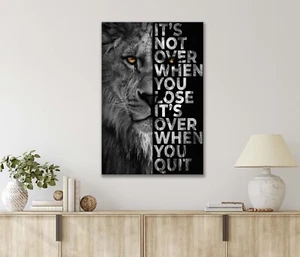 Motivation Poster Lion Wall Art Canvas Unframed/Framed - Picture 1 of 5