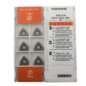【NEW】10PCS/BOX TGF32R190 BP1025 Carbide insert Threaded cutting tool CNC lathe ~ - Foto 1 di 6