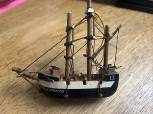 Vintage 70’s Hand-Made Wooden Multi Masted and Sailed Model Boat - Picture 1 of 5