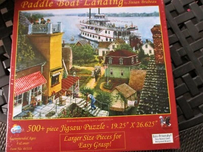 Rompecabezas de arte Susan Bradeau de 500 piezas "aterrizaje en bote de remo" 19,25 "X 26,625" Foto 1 de 4