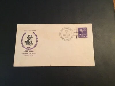FDC 1939 #807 ELECTRIC EYE FIDELITY THOMAS JEFFERSON Cachet 3rd President 3c - Image 1 of 2