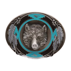 Hombres Western Hebilla de Cinturón Plateado Metal Oso Cazador Western Accesorio Regalo - Imagen 1 de 8