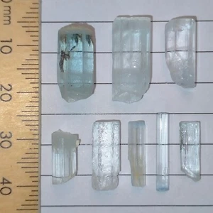 Aquamarine & Goshenite rough gemstones loose crystals natural Aqua lot 31.8ct - Picture 1 of 6