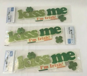 Paquete de 3 pegatinas 3D Kiss Me I'm Irish Paper House 8,75 pulgadas álbumes de recortes artes artesanales - Imagen 1 de 5