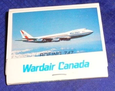 RP1598 Vtg Wardair Airlines Boeing 747 DC10 Matchbook Matchcover Matches - Image 1 of 3