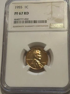 1955 Lincoln Wheat Cent PF 67 Red NGC Blazer - Picture 1 of 2