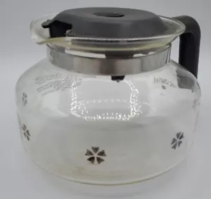 Jarra jarra de vidrio Mr Coffee de 10 tazas de colección mango marrón y tapa patrón margarita - Imagen 1 de 4