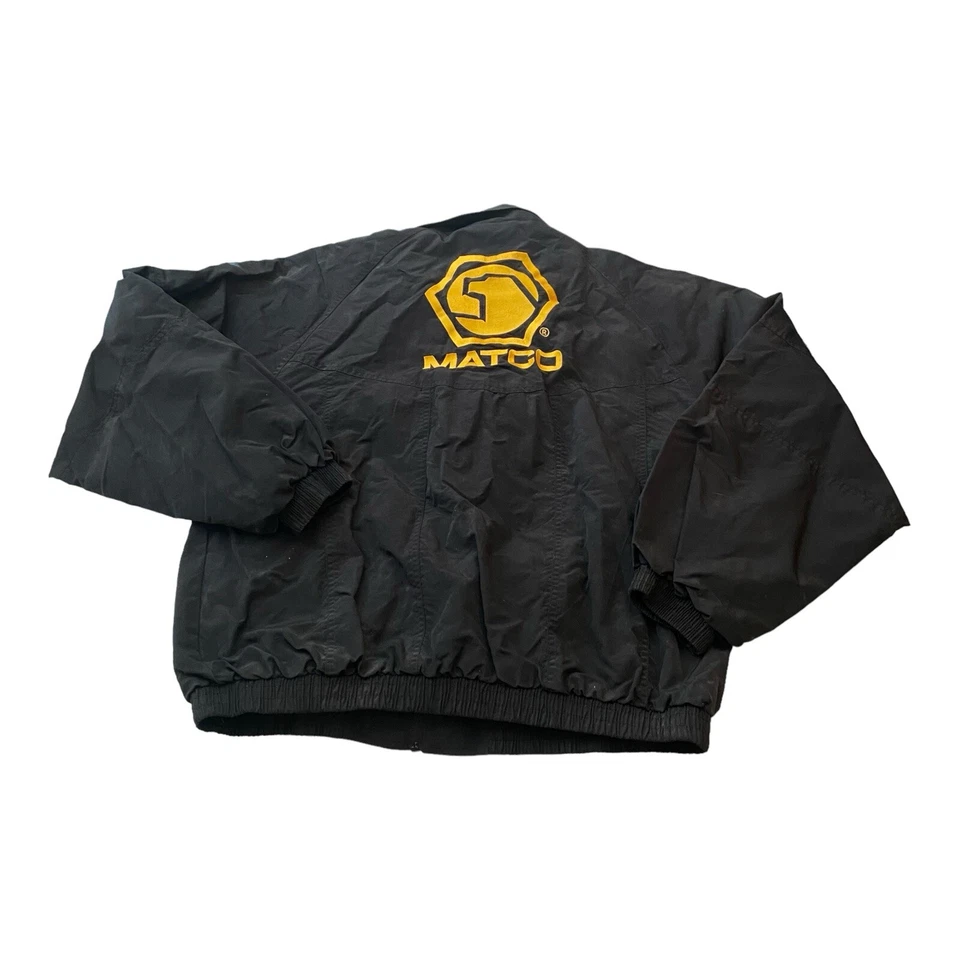 Vintage MATCO Tools Jacket Good As Gold Full Zip Nylon Windbreaker Black Size XL - Image 1 of 4